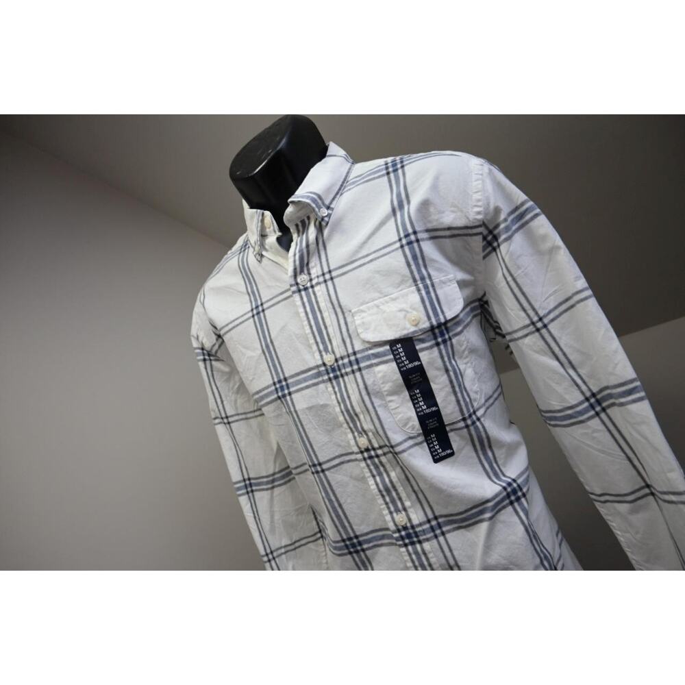 Gap Dress Shirt Slim Fit Casual Plaid Long Sleeve Button Up Mens Medium NWT